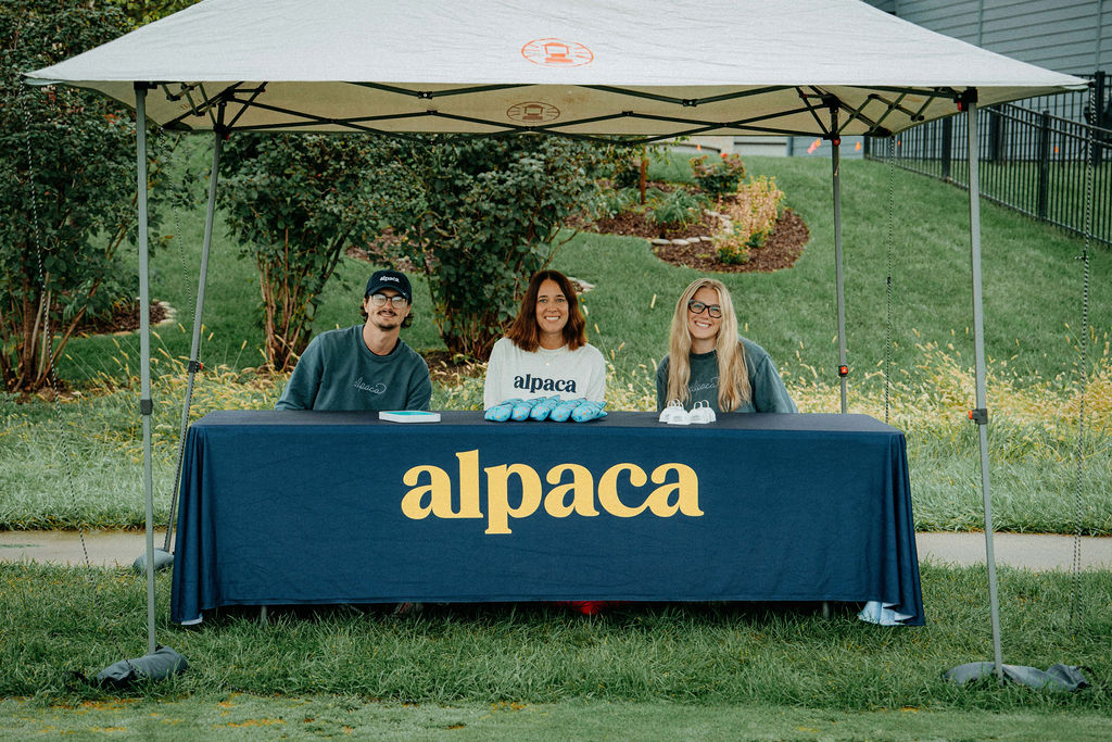 Alpaca sponsor table at the tournament