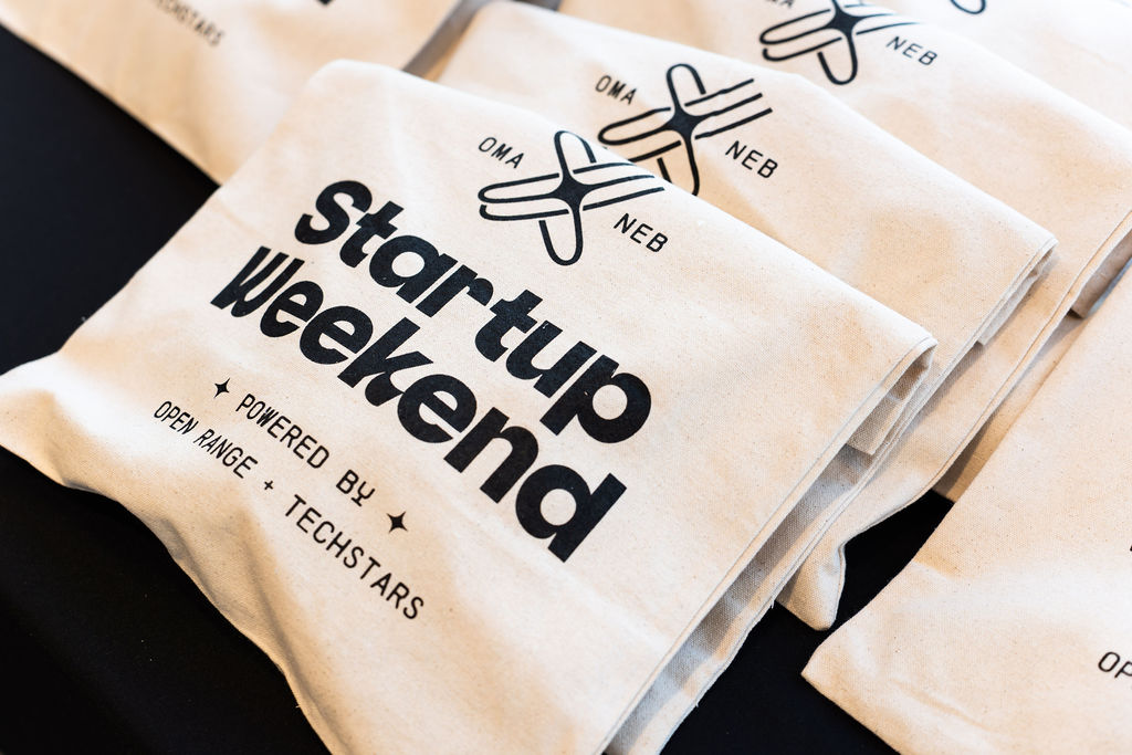 Startup Weekend tote bags powered by Open Range and Techstars