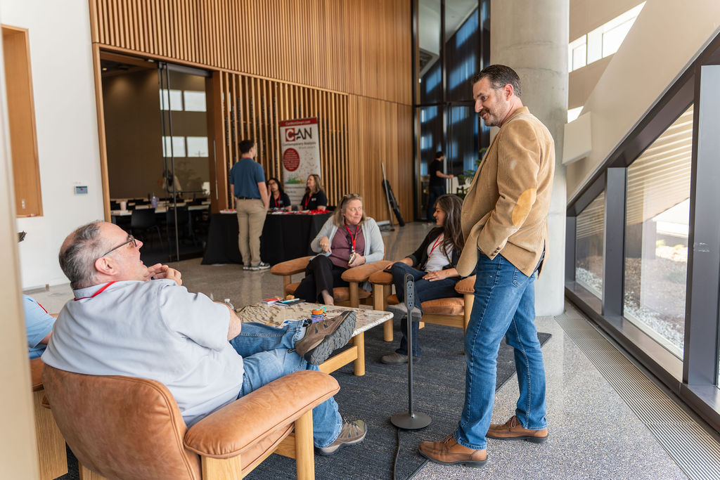 Guests chatting in the lounge