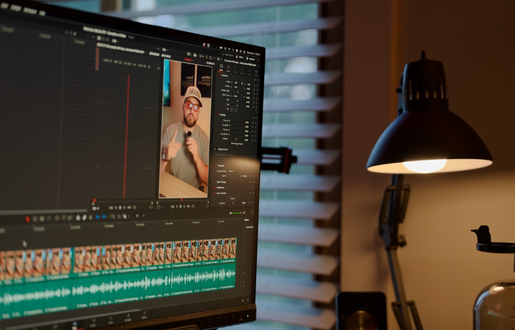 A Peterson Media videographer films on-location social media content for a plumbing company.